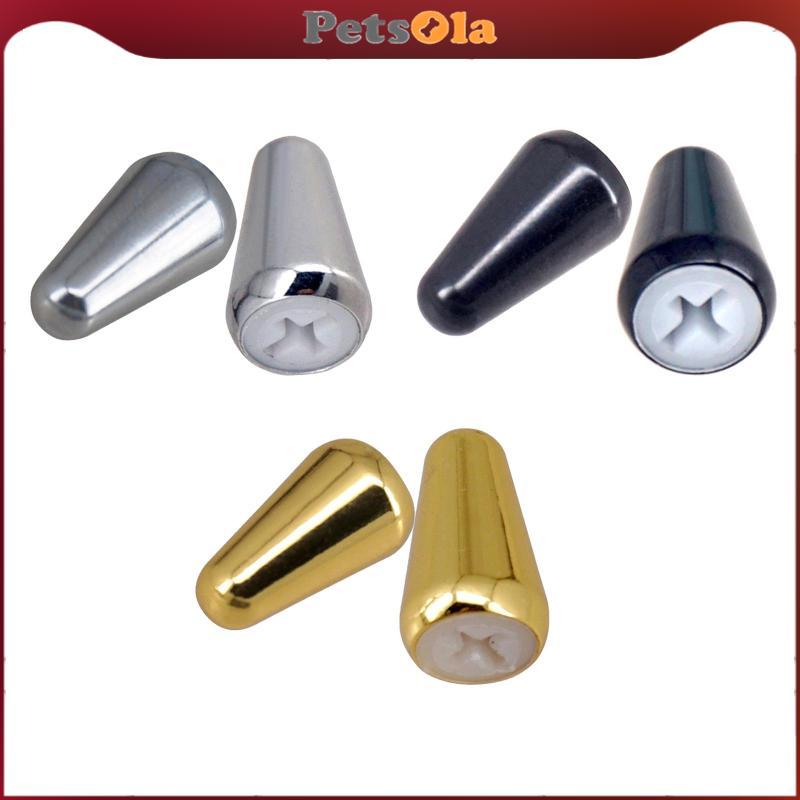 [PETSOLA] 2 ชิ้นสลับปุ่มเคล็ดลับ Caps, 3-Way 5-Way Guitar Toggle Switch Tip Caps Knobs
