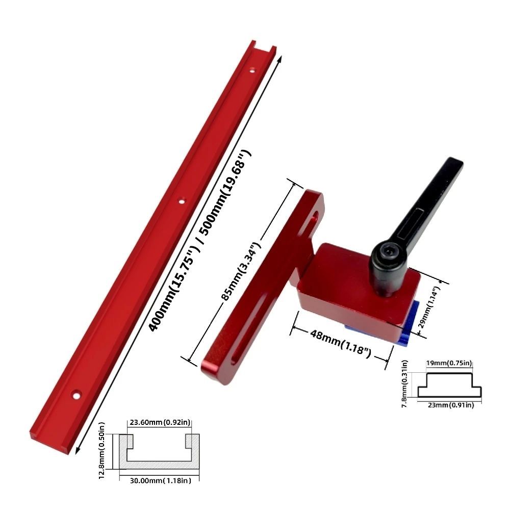 อลูมิเนียมอัลลอยด์ T-track 30 ประเภท Miter Track Stop - รางไม้ Chute, T-slot Miter Track Jig T สกรูส
