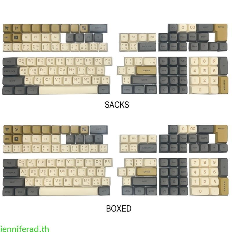 Jenniferad PBT ภาษาไทย XDA ความสูง Keycaps สําหรับ 75 87 98 104 108 ผู้ที่ชื่นชอบคีย์บอร์ด