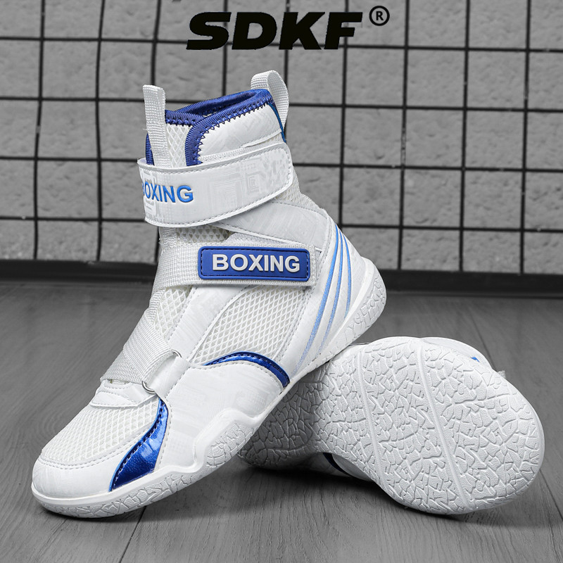 SDKF High Top Boys Wrestling Shoes Size 36-46 | ที่รองเท้าที่ทนทานแข็งแรง | การฝึกมวยปล้ํามวยไทย