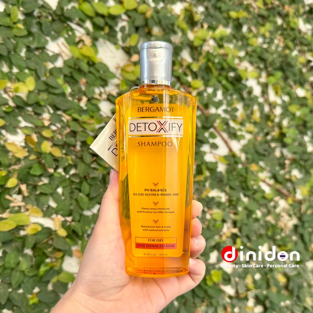 ((dinidon Shop)) Bergamot Detoxify Shampoo for Dry & Damaged Hair 200ml. ดีท็อกซิฟาย แชมพู สำหรับผมแ