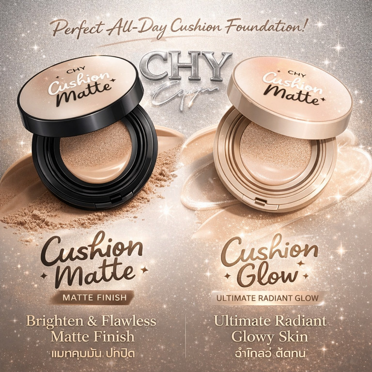 CHY Cushion Matte & Glow คุชชั่นซีเอชวาย แบบตลับ spf 50 pa+++ 12g