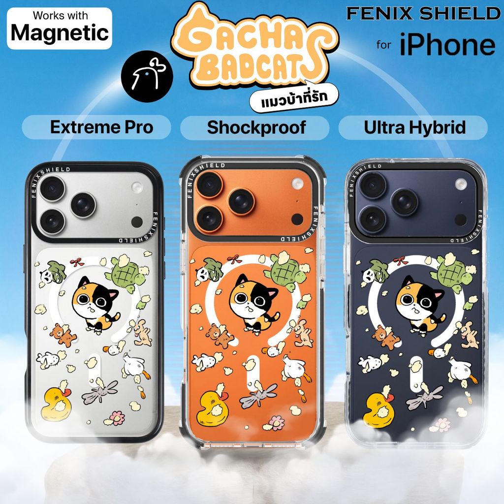 เคส FenixShield x Kai3 Gacha Badcats [ Cat Shred ] สำหรับ iPhone Air / 17 / 16 / 15 / 14 / 13 / Plus / Pro / Max
