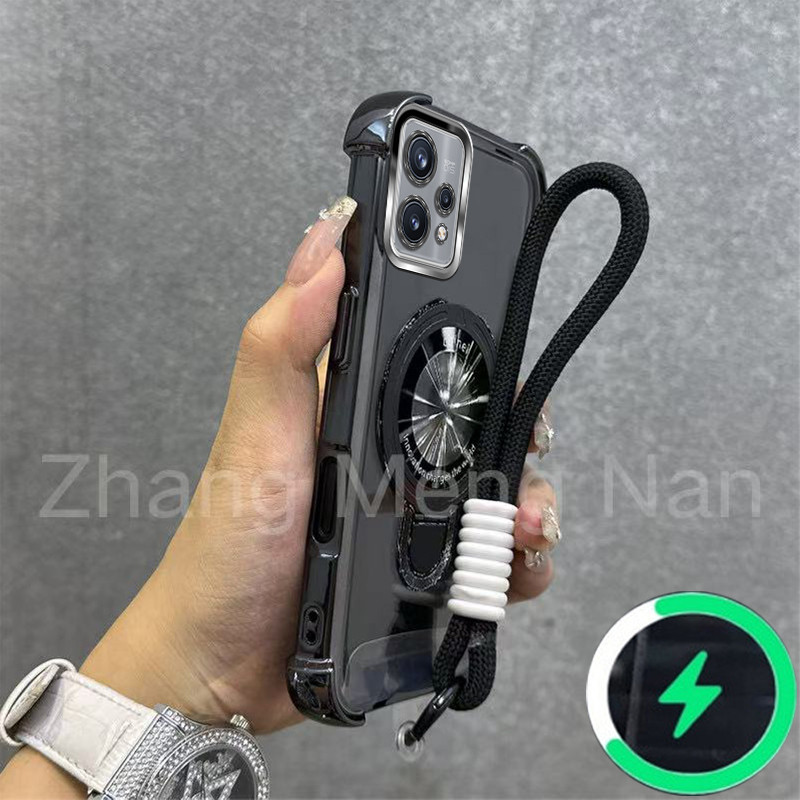 เหมาะสําหรับRealme 9 Pro PLUS V25 13 Pro 7 5G Narzo 30 Pro 4g 5Gเคสโทรศัพท์U-รูปวงเล็บแม่เหล็กสี่มุม