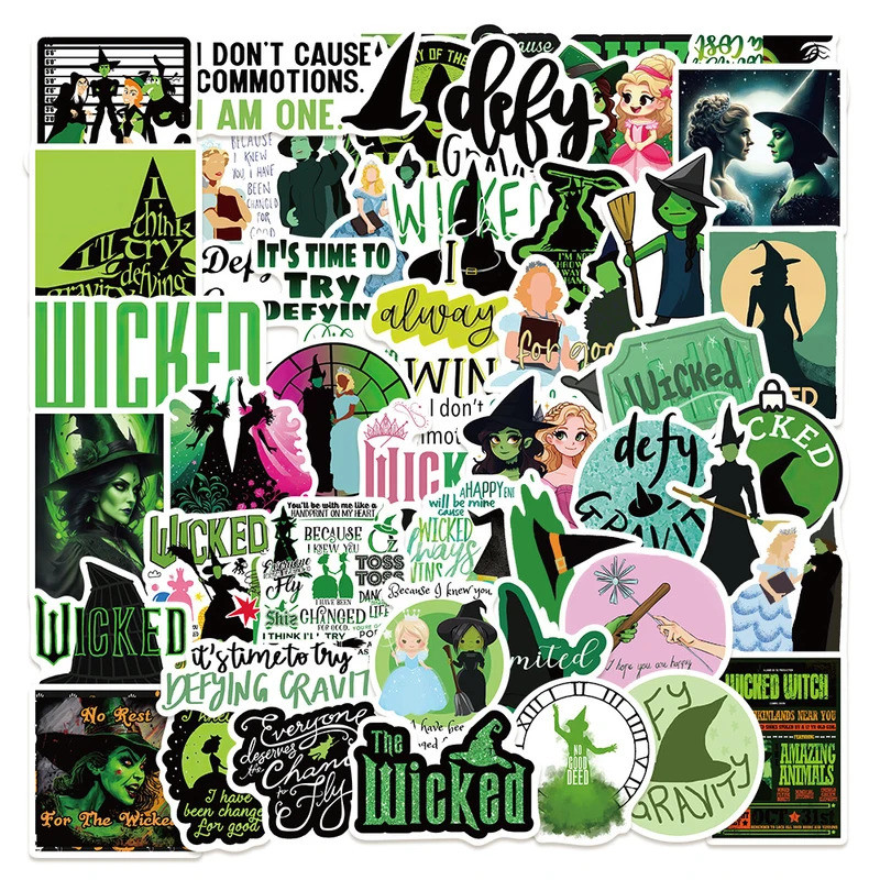 10/30/50pcs Cute Cartoon Wicked Movie Stickers Decals DIY Motorcycle Phone Suitcase Guitar Waterproo
