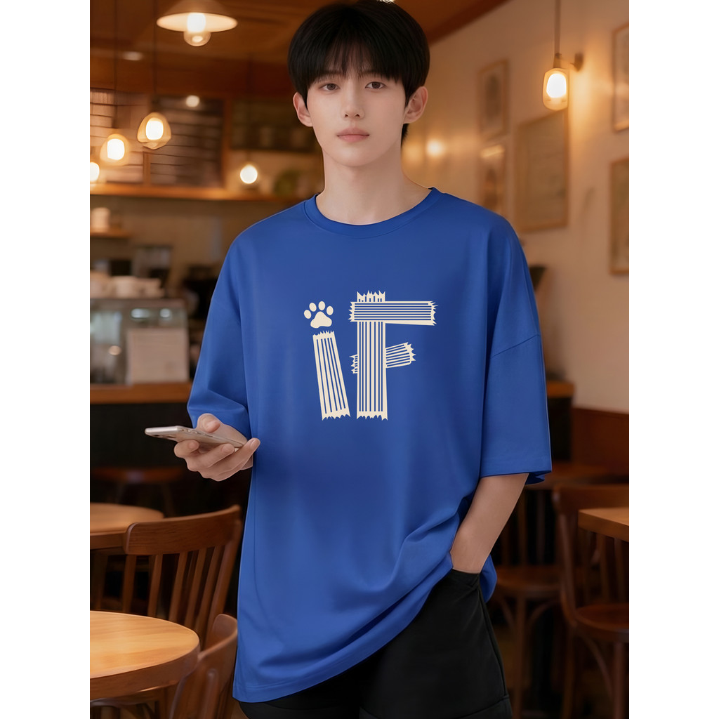 2W077 [AIYOU] Lelaki Baju T เสื้อผู้ชาย Tshirt รอบคอผู้ชายสไตล์เกาหลี Plus ขนาดเสื้อยืดเสื้อผ้า Tops