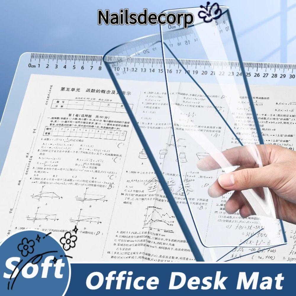 NAILS โต๊ะทํางาน, แผ่นรองเขียน PP โปร่งใส, กันน้ําทนทาน A2/A3/A4/A5/16K การเขียน Backing Board นักเร