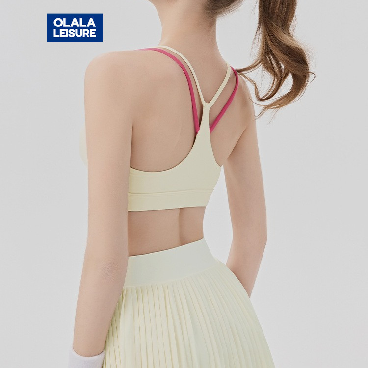 OLALA บราโยคะสำหรับผู้หญิง แบบเบาะบางและสายครอสแบค
