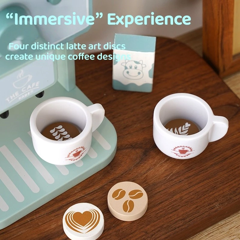 ชุดเครื่องชงกาแฟจำลองของเล่นไม้สำหรับเด็ก thumbnail 4