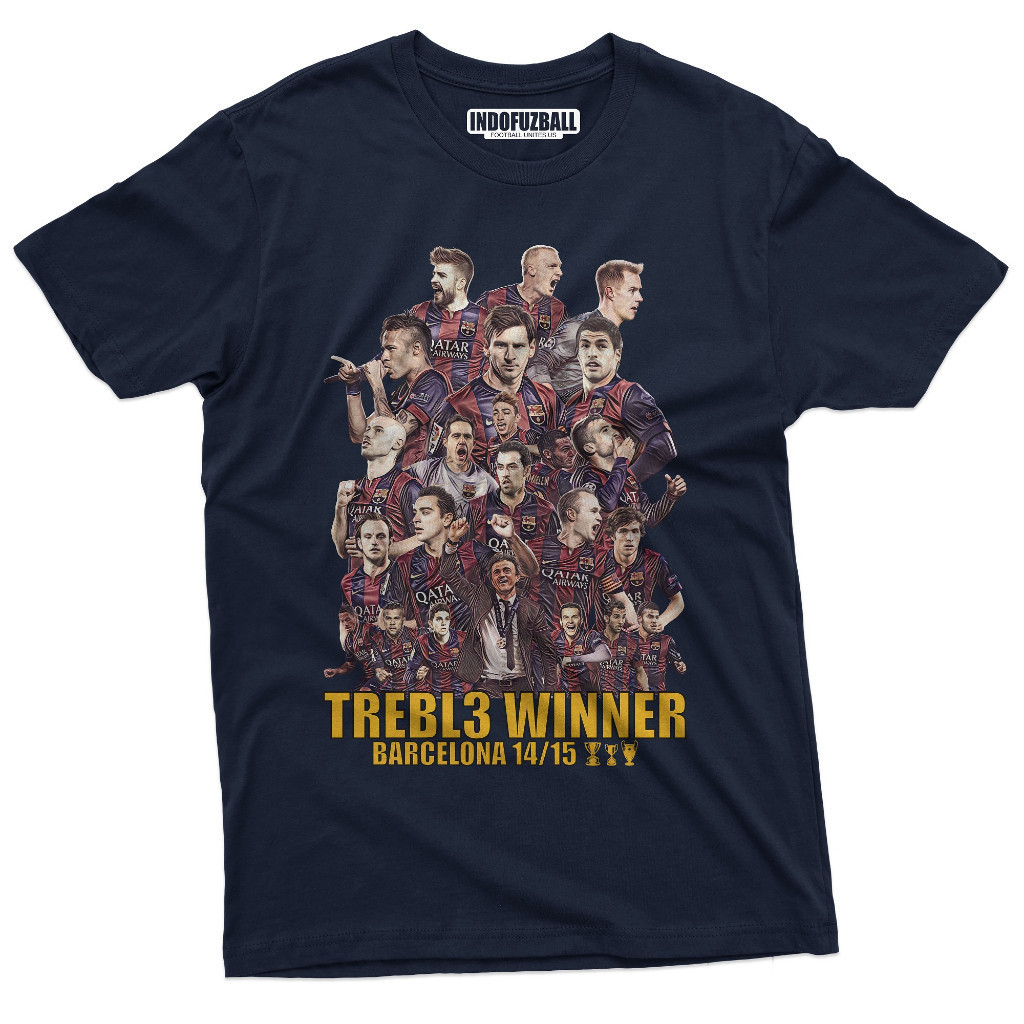 (A210) เสื้อฟุตบอล INDOFUZBALL BARCELONA TREBLE WINNER 2015