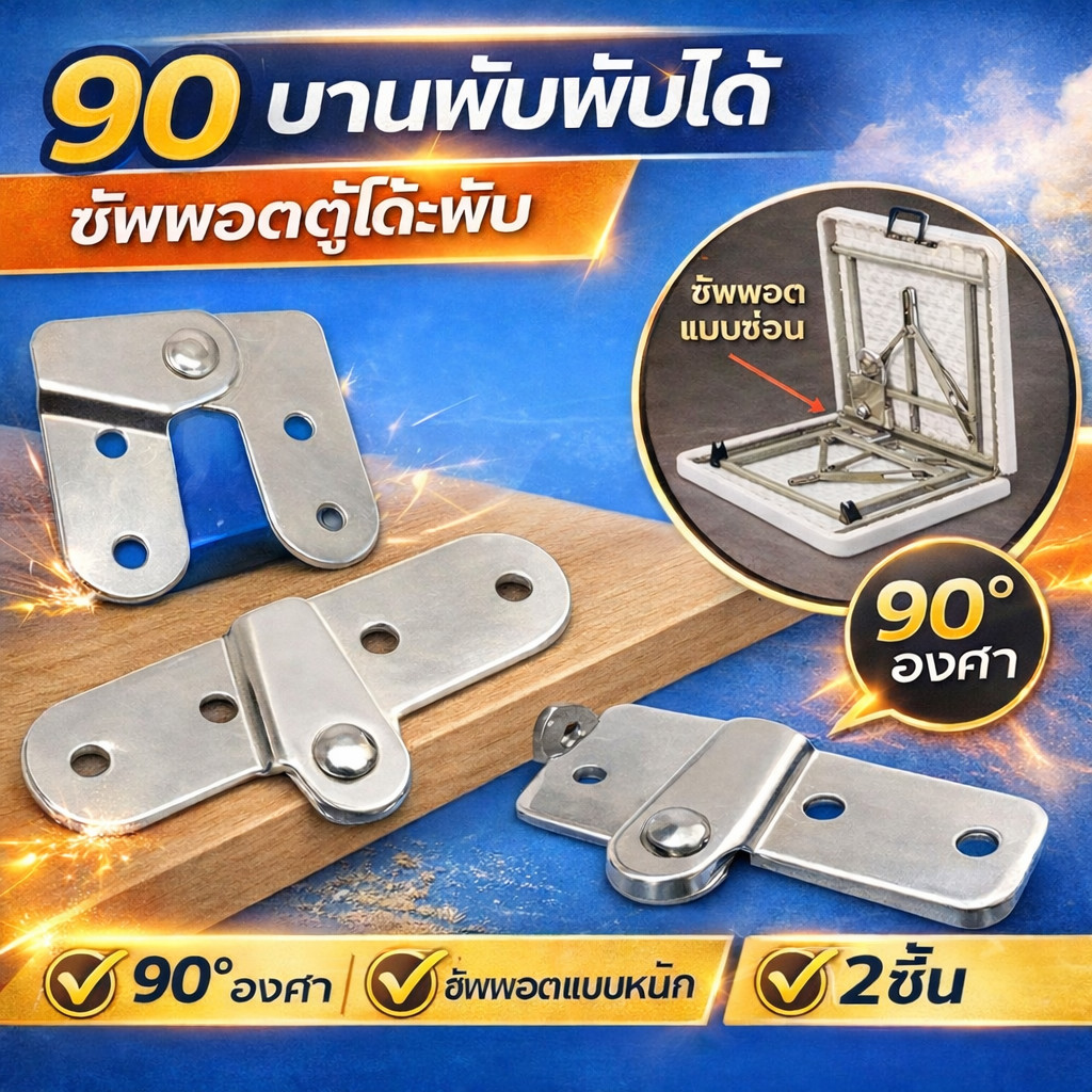 บานพับวงเล็บพับ 90 องศารองรับที่ซ่อนอยู่สําหรับเฟอร์นิเจอร์ตู้โต๊ะพับ