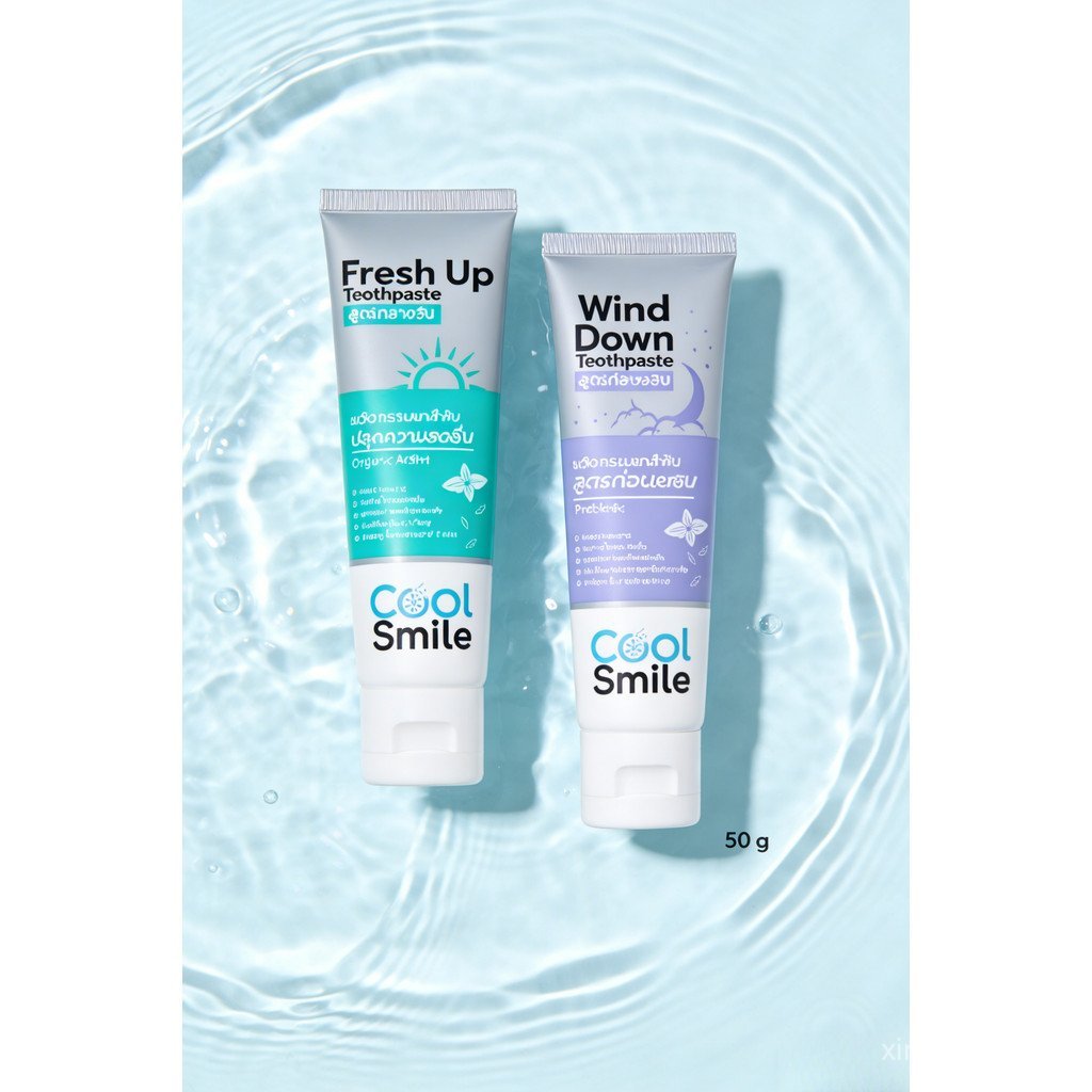 แพ็คคู่พกพา!Mint Brightening Toothpaste Fresh Gum Care 2 in 1 E81Z