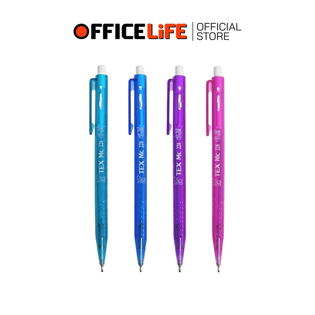 TEX (เท็กซ์) ปากกา ปากกาลูกลื่น รุ่น MC228 ด้ามใส ( 1 ด้าม )