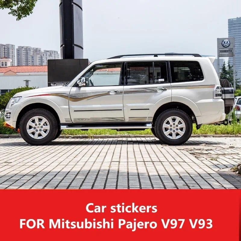 สติ๊กเกอร์ติดรถสําหรับ Mitsubishi Pajero V97 V93 ดัดแปลงแฟชั่นกีฬาสติ๊กเกอร์ Pajero ดอกไม้ตกแต่ง