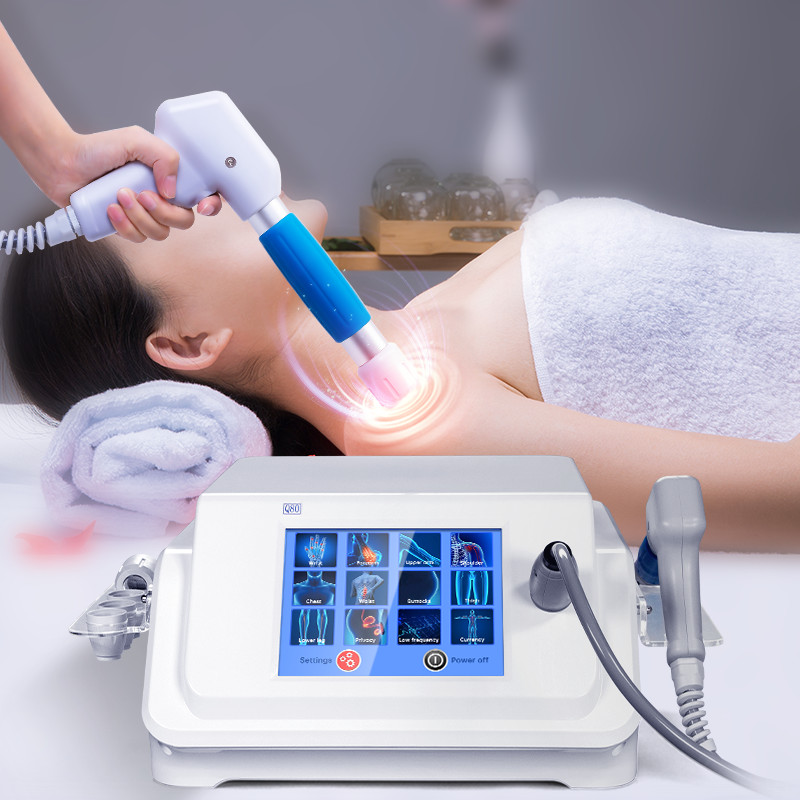 CE ได้รับการรับรองขั้นสูง ESWT อุปกรณ์กายภาพบําบัด Radial โหมดโฟกัส Home Pain Relief กีฬาคอและไหล่นว