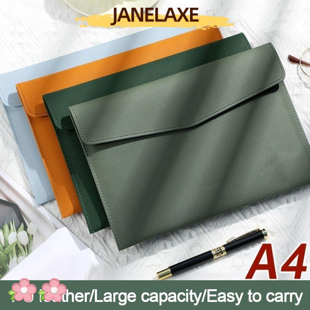 JANELAXE932JN แฟ้มหนัง, หนัง A4 กระเป๋าเอกสารหนัง, เอกสาร Organiser ความจุขนาดใหญ่กระเป๋าจัดระเบียบแฟ้มสําหรับผู้หญิง