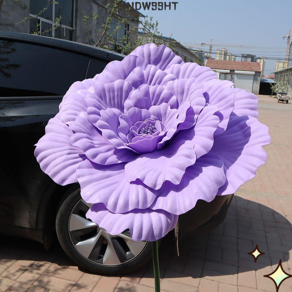 LINDW99HT ดอกโบตั๋นเทียม, ภาพหน้าต่างยักษ์จําลอง Peony ดอกไม้, 40/50 ซม. PE ดอกไม้ปลอม Photo Props