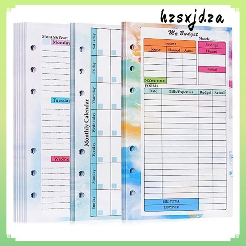 82 แผ่น A6 Budget Planner Refill Notepad Planner Notepad 6 หลุมสําหรับ A6 Binder ปกบันทึก hzsxjdza.t