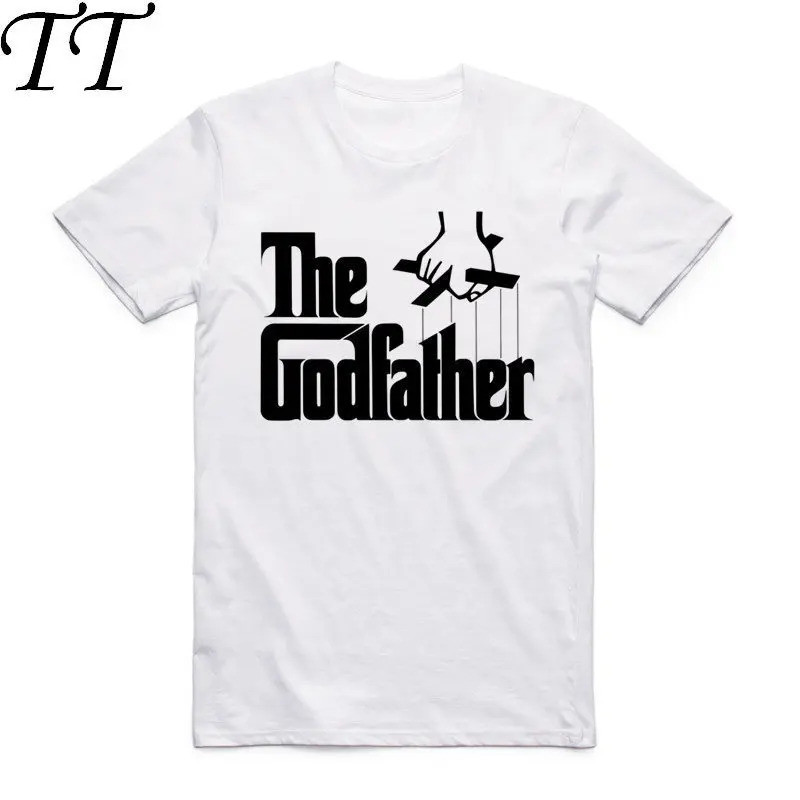 เสื้อยืดผู้ชายลายพิมพ์ภาพยนตร์ชื่อดัง The Godfather ปี 2019 คอโอ แขนสั้น เสื้อยืดลำลอง Camisetas Hom