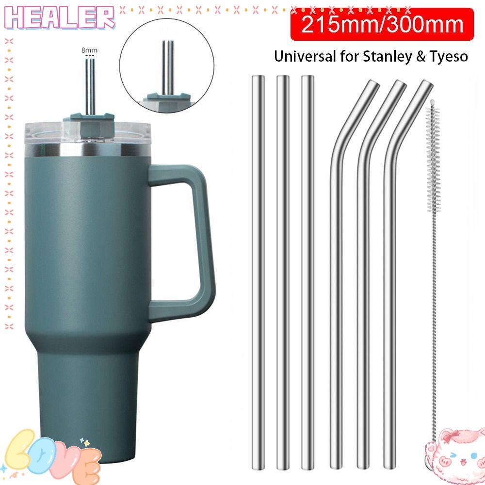 HEALER 1 ชิ้นถ้วยฟาง,ตรง Bent Silver สแตนเลสหลอด,ทนทานดื่ม 6 มม.8 มม.เปลี่ยนหลอดสําหรับ 30 ออนซ์ 40 ออนซ์ Tyeso ถ้วย