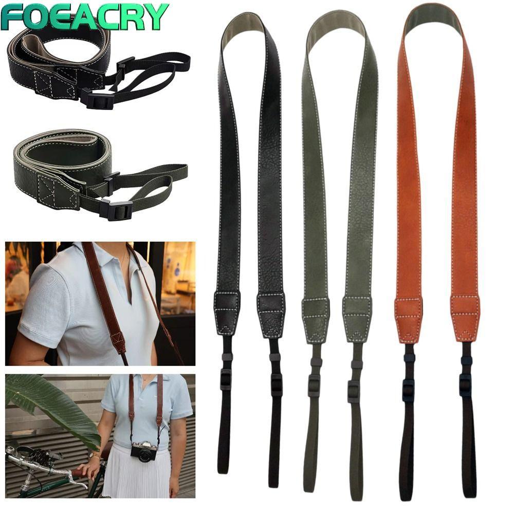 FOEACRY Micro Single Strap, PU Leather Retro Camera Shoulder Strap, Universal Adjustable Neck Strap 