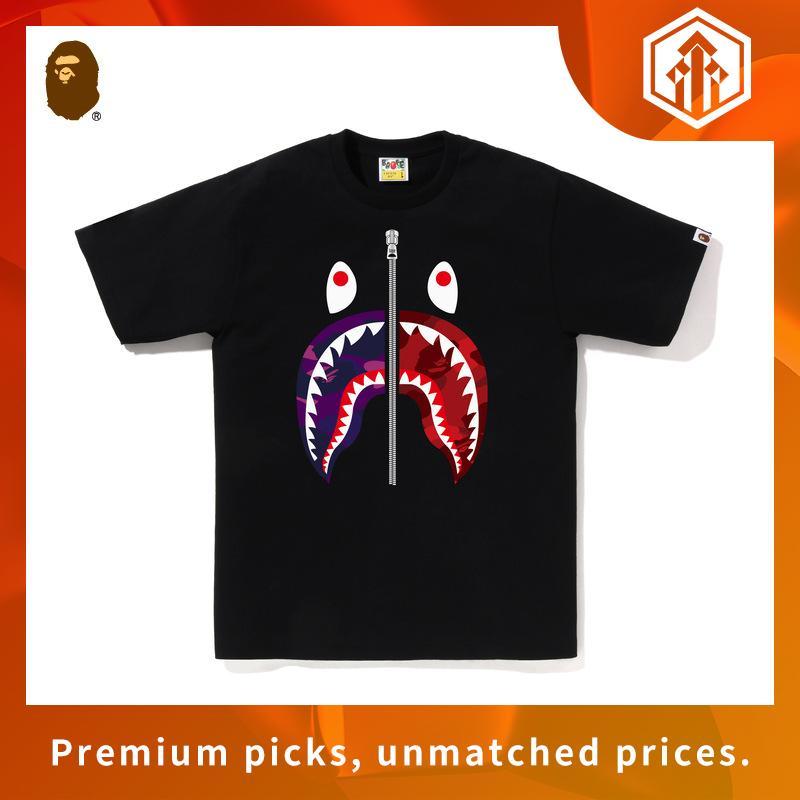 BAPE🇯🇵 พร้อมส่ง/ เสื้อ BAPE ABC CAMO SHARK TEE เสื้อเชิ้ตลายฉลาม