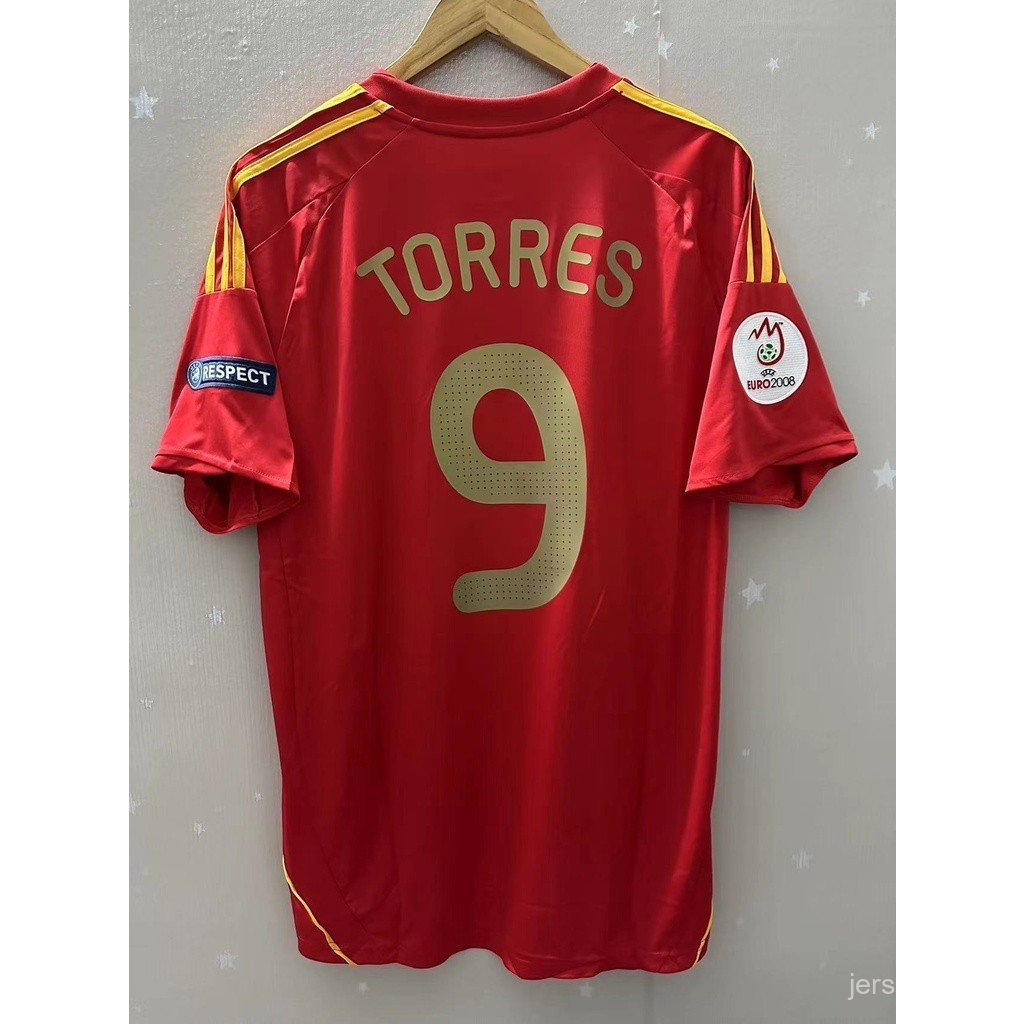 เสื้อบอลเรโทรสเปนปี 2008 แบบกำหนดเอง TORS Fabregas และ David Villa คุณภาพสูง