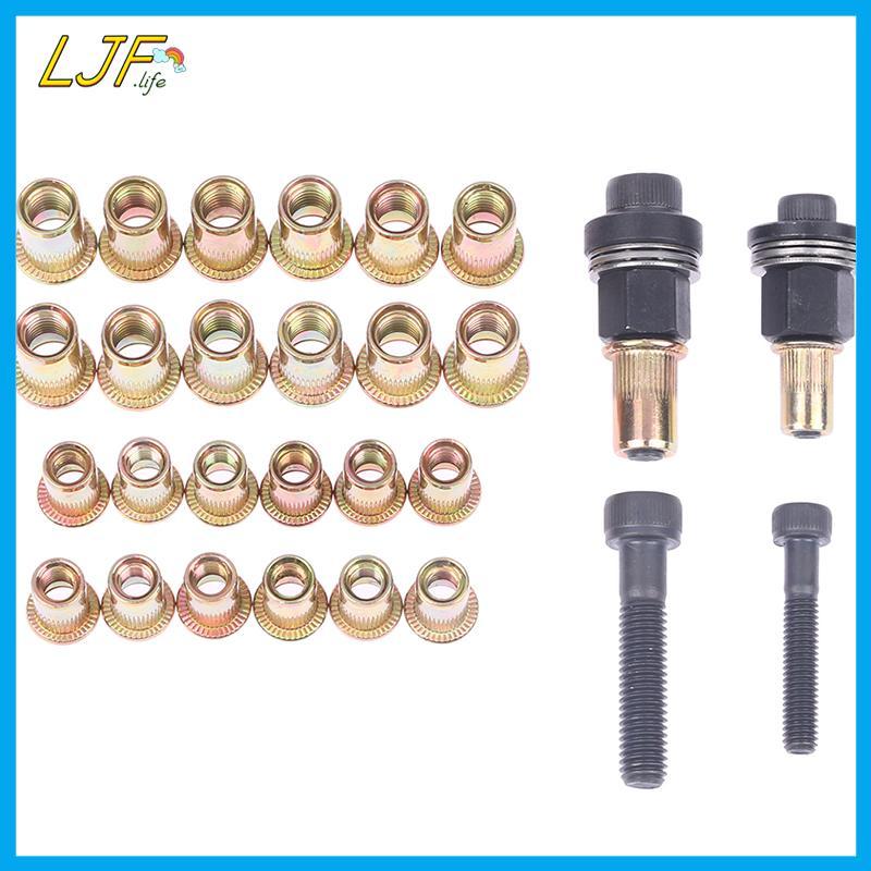 LJF M6 M8 Rivet Nut s คู่มือ Riveter คอลัมน์สแตนเลสหกเหลี่ยมถั่ว AM6SS AM8SS DIY เจาะ Rivet ด้านนอกห