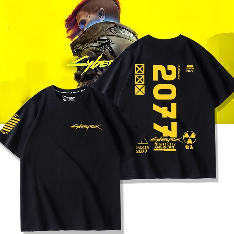 , เริ่ม Cyberpunk: Cyberpunk2077 Joint Merchanted เสื้อยืดแขนสั้นผู้ชายผู้หญิงเสื้อผ้าฤดูร้อน