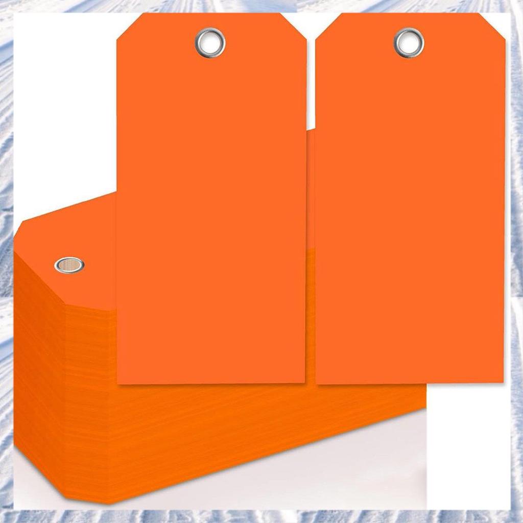 4 3/4In X 2 3/8In Neon Shipping Tags Blank Heavy Duty Hang Tags พร้อมเสริมหลุมเขียนแท็กกระเป๋าเดินทา