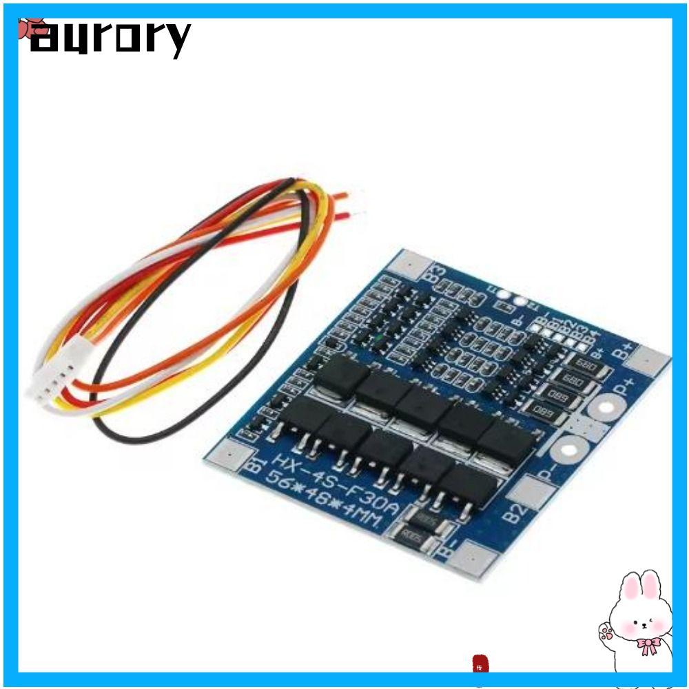 AURORY BMS, Blue Green 4S 3.2V 3.7V 30A LiFePO4 / Lithium Battery Board, With Balance 12.8V 14.4V 18