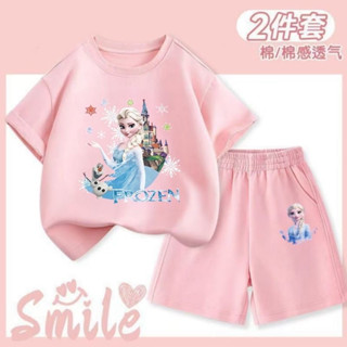 ชุดสูทแขนสั้นสำหรับเด็กผู้หญิงวัย 2-14 ปี ดีไซน์การ์ตูนเจ้าห…