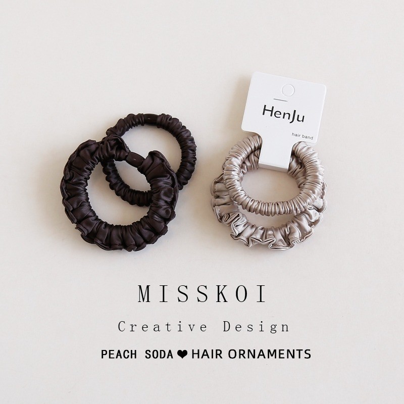MissKoi Scrunchie ขนาดเล็ก ยางยืดหยุ่นสูง แบบซาติน สไตล์ใหม่จาก Influencer