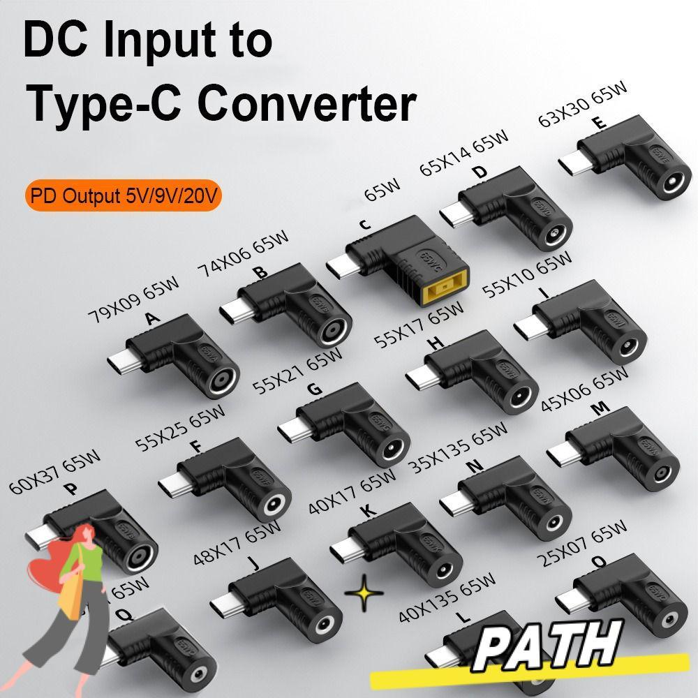 PATH Power Adapter ทนทาน USB C Connector 5.5X2.5 7.4X0.9 4.5X0.6mm PD 65W สําหรับ //