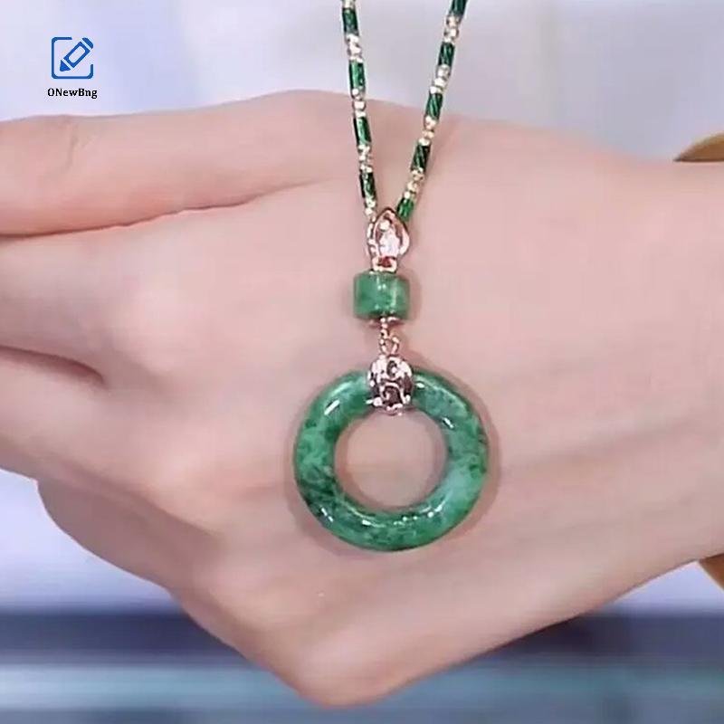 ONew New Vintage Bamboo Nelace, หรูหราและจี้หยกเลียนแบบที่ไม่ซ้ํากัน, วิธีโบราณ Sun Totem Nelace, ดอ