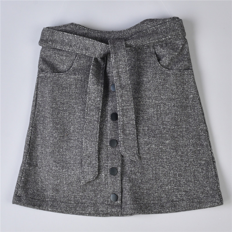 721 คุณภาพย้อนยุคกระโปรงเอวสูงผู้หญิง75364แฟชั่นฝรั่งเศสเข็มขัดปุ่มฤดูใบไม้ผลิฤดูใบไม้ร่วงป้องกันแสง