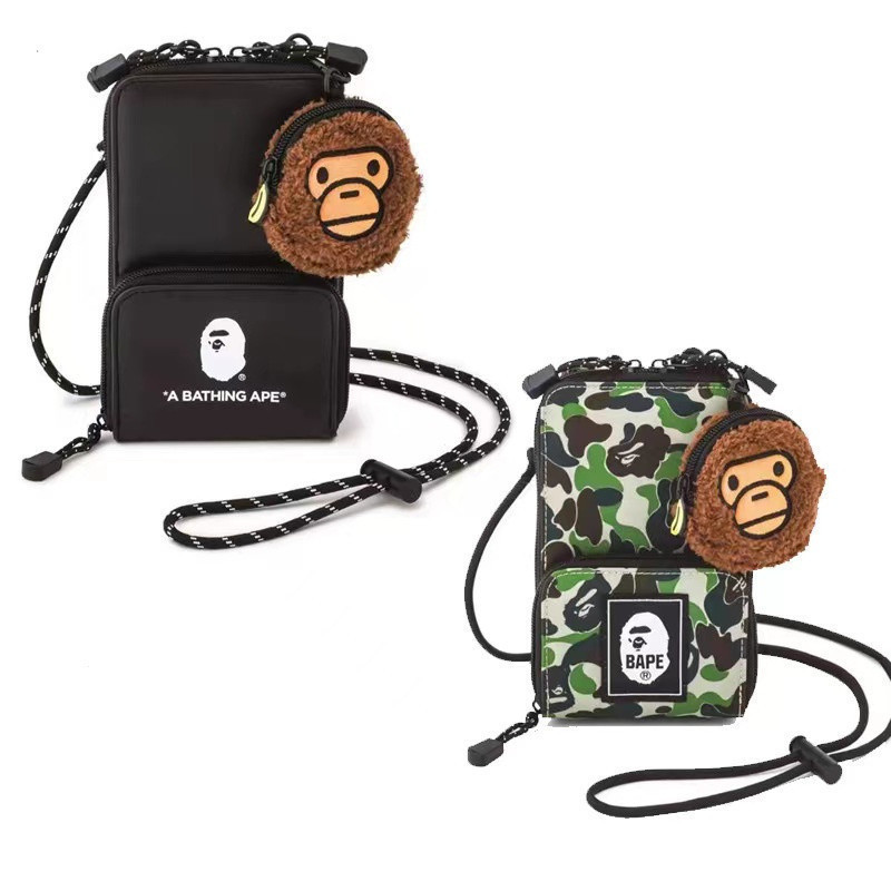 Bape A Bathing APE Phone Bag Wallet 2 in 1 Mobile Card Holder Pouch For Kids / Adult From Japan Maga