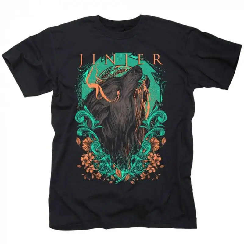 เสื้อยืดสีดำสำหรับแฟนคลับวงดนตรี Jinjer ผ้าฝ้ายทุกขนาด รุ่น 7D1605