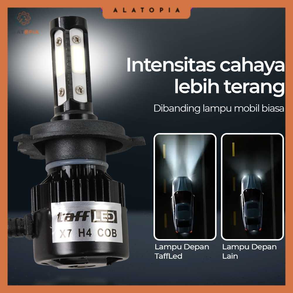 TaffLED X7 ไฟหน้ารถ LED COB ไฟหน้า H4 Cool White 2 ชิ้น - 75818-4CN