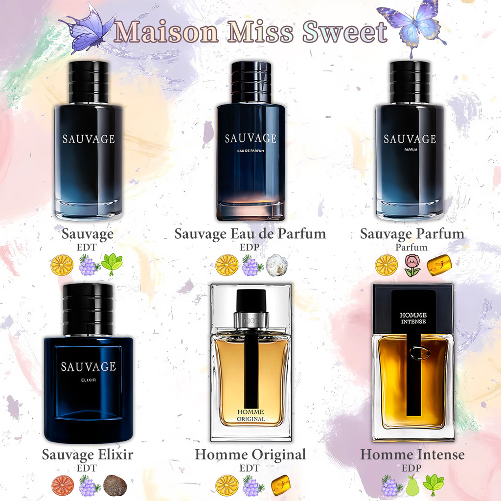 🏷️ของแท้ 💯Homme Intense& Sauvage &Blooming Bouquet &J'adore&Pure Poison EDT2ml/5ml/10ml ติดทนนาน น้ำ