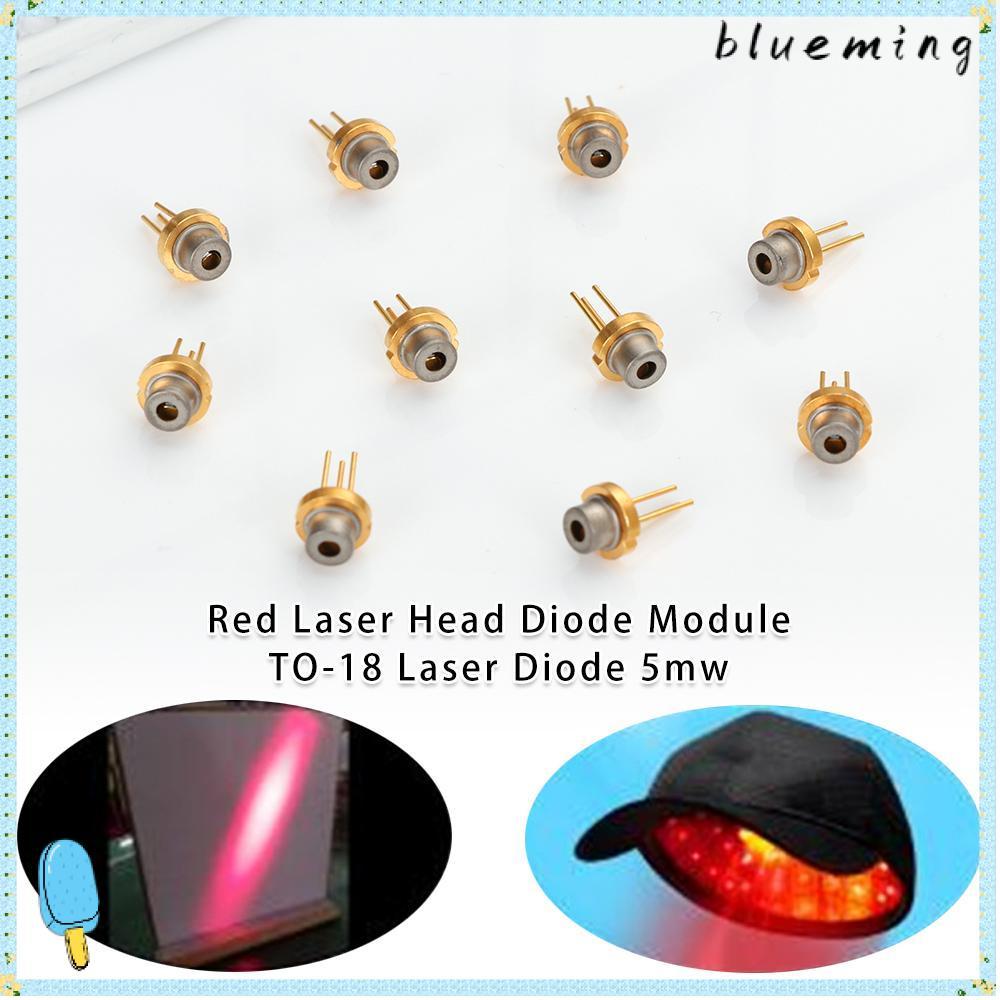 BLUEMING 1/2/5/10 ชิ้นหัวเลเซอร์สีแดง 650nm 2.2V คุณภาพสูง 5mw TO-18 เลเซอร์ไดโอด
