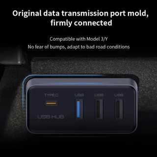 Docking Station USB Hub 4-in-1 สําหรับ Tesla รุ่น 3 รุ่น Y Glovebox สําหรับ Dashcam แฟลชไดรฟ์ Charger ข้อมูล Transfer เกมเพลง