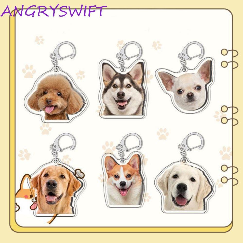 ANGRYSWIFT Border Collie Dog Keychain, Samoyed Poodle Labrador Puppy Pendant, Cute Husky Pug Schnauz