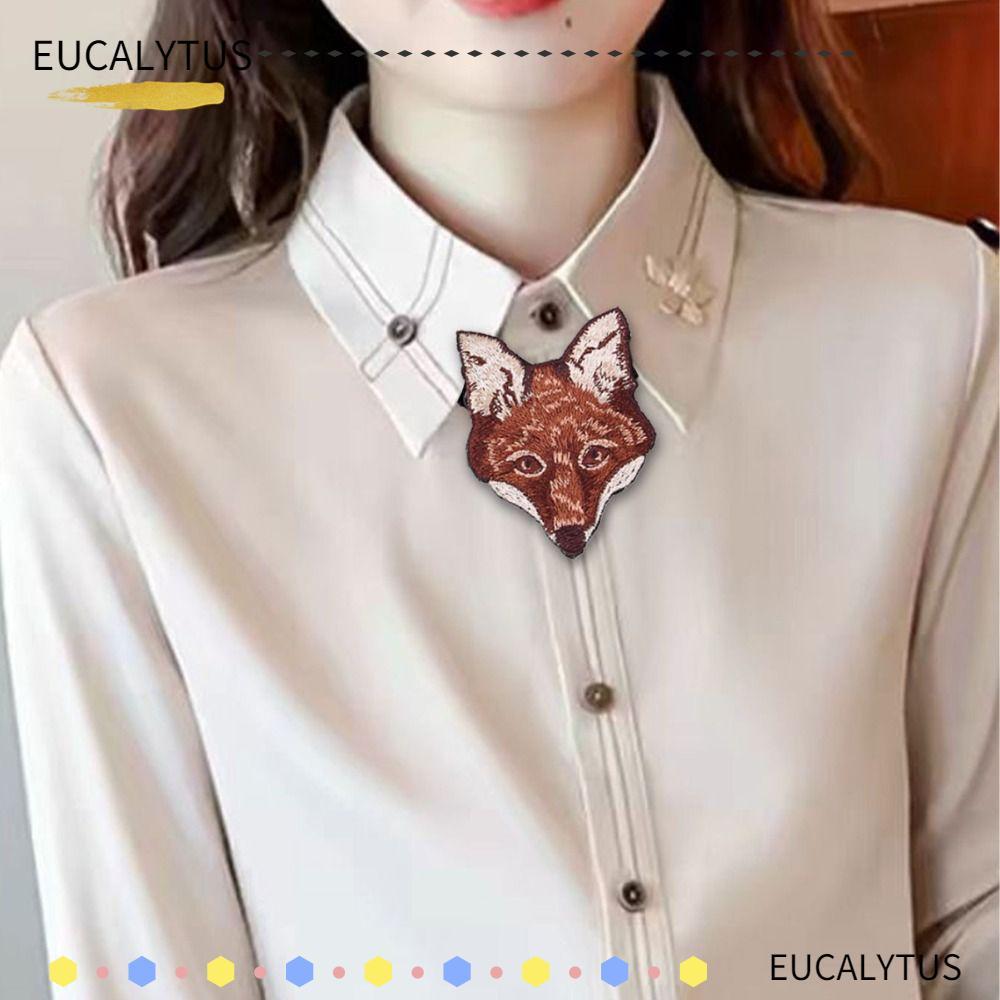 EUCALYTUSTH โบว์ไทแบบปัก ดีไซน์เอลาสติกแบนด์ ปรับได้ พร้อมแชนม์ สำหรับแต่งเนคไทด์