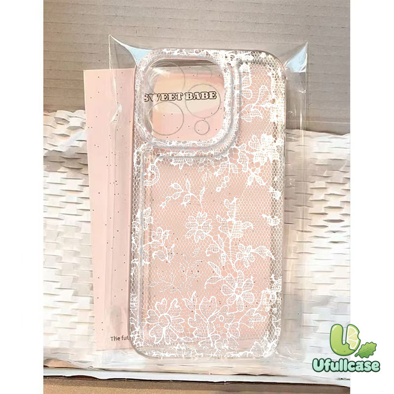 สำหรับIPhone 17 16 15 13 11 Air 12 14 Pro Max X XR 14 7 16 15 8 Plus SE เคสใส ลายดอกไม้วินเทจสีขาวฮิต
