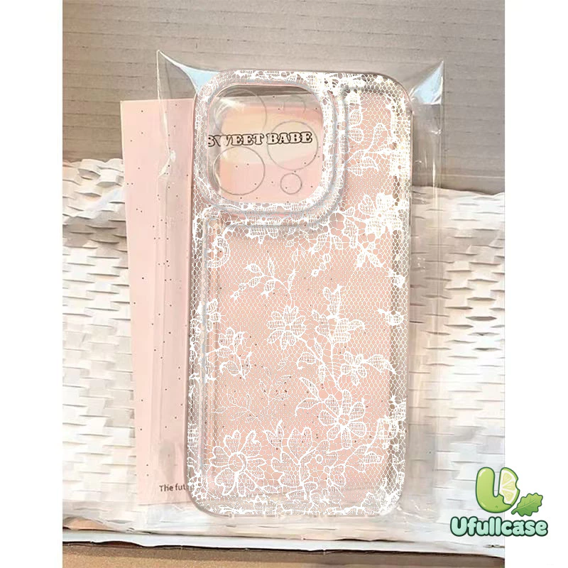 สำหรับIPhone 17 16 15 13 11 Air 12 14 Pro Max X XR 14 7 16 15 8 Plus SE เคสใส ลายดอกไม้วินเทจสีขาวฮิต