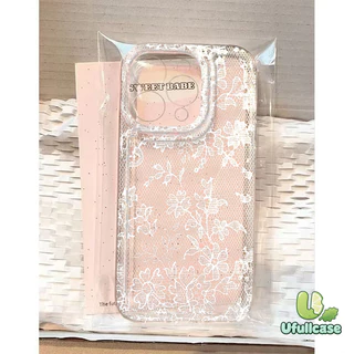 สำหรับIPhone 17 16 15 13 11 Air 12 14 Pro Max X XR 14 7 16 15 8 Plus SE เคสใส ลายดอกไม้วินเทจสีขาวฮิต