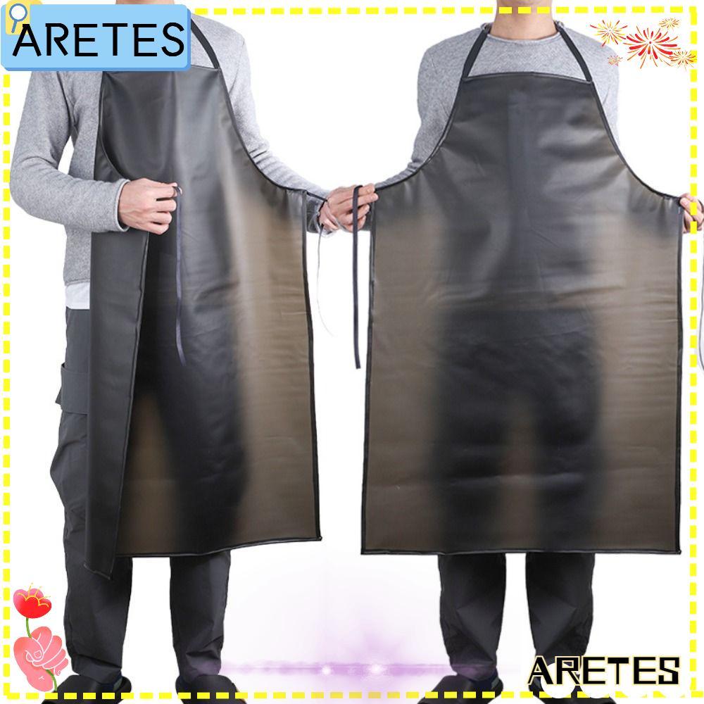 ผ้ากันเปื้อนเชฟทําอาหาร ARETS กันน้ํา สีดํา PVC กันน้ํามัน สําหรับครัว