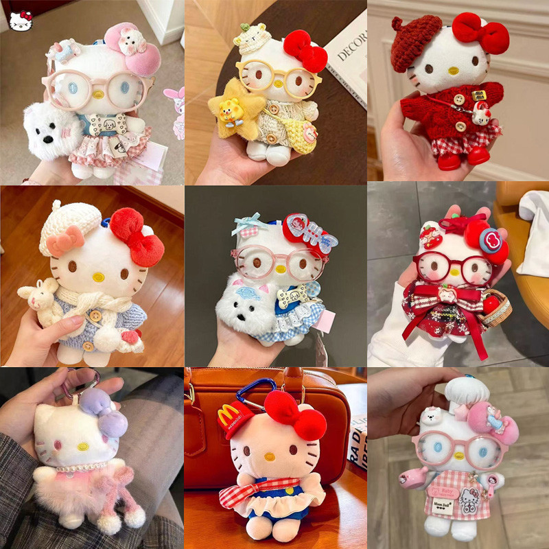 สวัสดี คิตตี้ ตุ๊กตาพวงกุญแจน่ารัก เคที แมวตุ๊กตาตุ๊กตากระเป๋าเสน่ห์กระเป๋าเป้สะพายหลังจี้เครื่องประดับหลายคอสเพลย์รูปแบบรูปการ์ตูนน่ารักของขวัญเล็กๆสําหรับสาวป