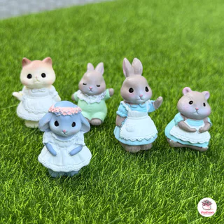 กระต่ายเรโทร [ เซต 5 ชิ้น ] ตุ๊กตาจิ๋ว โมเดลจิ๋ว แต่งสวน ตุ๊กตาแต่งสวนจิ๋ว ตุ๊กตาจัดสวนถาด